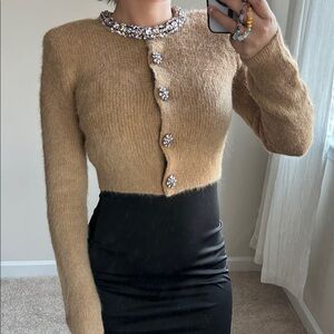 Self Portrait jeweled cardigan. S